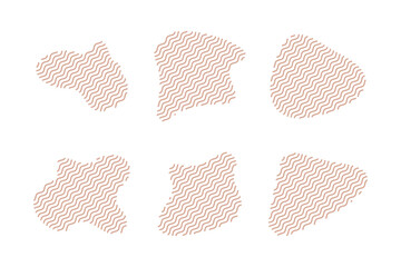 Blobs Fluid Shapes with Zig Zag Lins Set pictogram symbol visual illustration Set