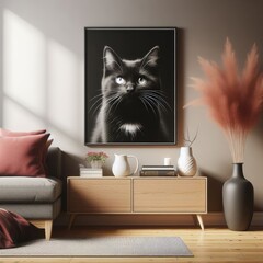 A picture of a cat on a wall image attractive lively has illustrative meaning illustrator.