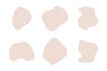 Blobs Fluid Shapes with Zig Zag Lins Set pictogram symbol visual illustration Set