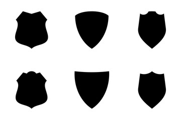 Shield Emblem & Badge Logos Glyph pictogram symbol visual illustration Set