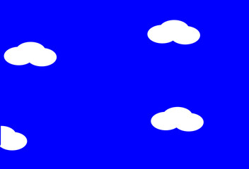 white clouds on a blue background, 