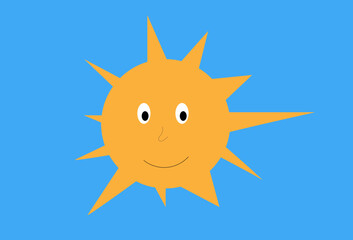 the sun on a blue background