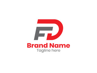 FD  Letter  logo  design . Illustrated logo,minimal design.Creative minimalist abstract logo design .