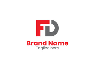 FD  Letter logo  design . Illustrated logo,minimal design.Creative minimalist abstract logo design .
