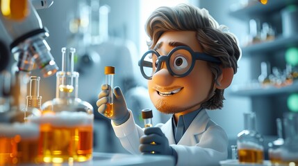 Scientist working in laboratory. Science and technology concept.