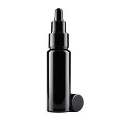 black serum bottle on Isolated transparent background png. generated with AI