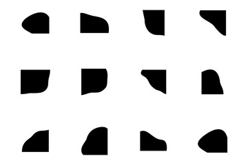 Liquid and fluid shape Corners Geomatric pictogram symbol visual illustration Set