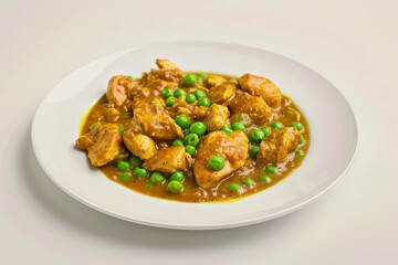Fototapeta premium 15-Minute Chicken and Pea Curry with Exotic Spices