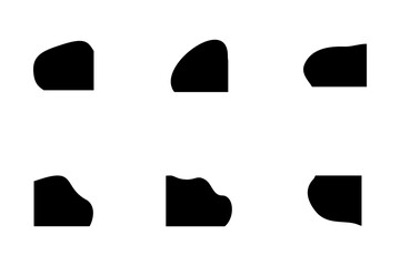 Liquid and fluid shape Corners Geomatric pictogram symbol visual illustration Set