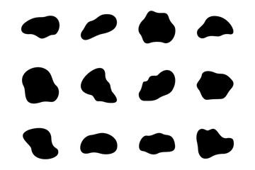 Abstract Blobs liquid and fluid shape pictogram symbol visual illustration Set