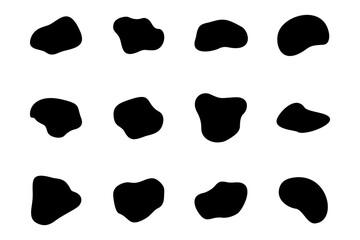 Abstract Blobs liquid and fluid shape pictogram symbol visual illustration Set