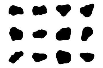 Abstract Blobs liquid and fluid shape pictogram symbol visual illustration Set