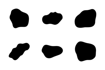 Abstract Blobs liquid and fluid shape pictogram symbol visual illustration Set