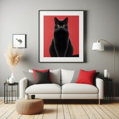 A picture of a cat on a wall image attractive lively has illustrative meaning illustrator illustrator.