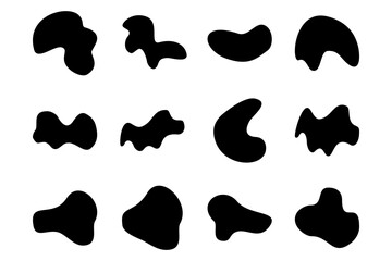 Abstract Blobs liquid and fluid shape pictogram symbol visual illustration Set