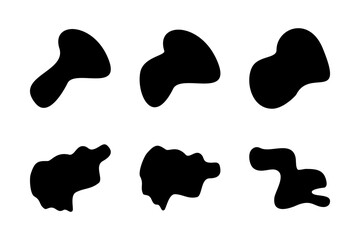 Abstract Blobs liquid and fluid shape pictogram symbol visual illustration Set