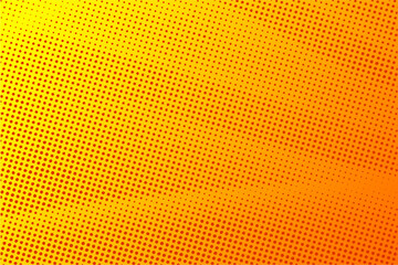 Dotted halftone pattern on gradient yellow orange background. Abstract retro pop art texture for presentation, wallpaper, flyer, banner, poster, banner, brochure and more.