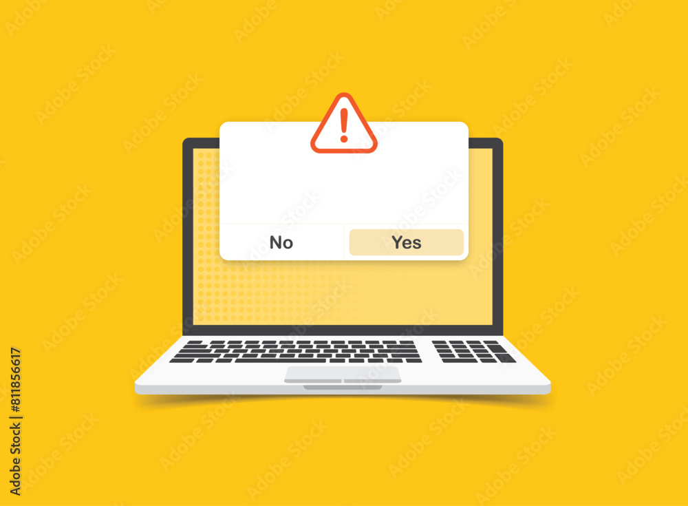 Poster laptop notification icon in flat style. computer vector illustration on isolated background. reminde