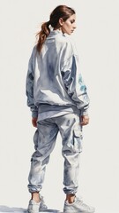 watercolor fashion illustration with an empty space