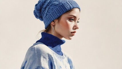 watercolor fashion illustration with an empty space