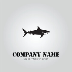 Shark silhouette illustration design for company logo vector image on the white background	
