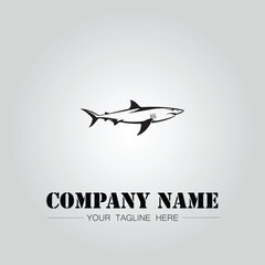 Shark silhouette illustration design for company logo vector image on the white background	
