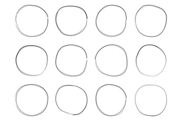 Hand Drawn Frame Circle Double Thin Line pictogram symbol visual illustration Set