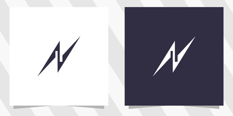 letter n with power electric logo design