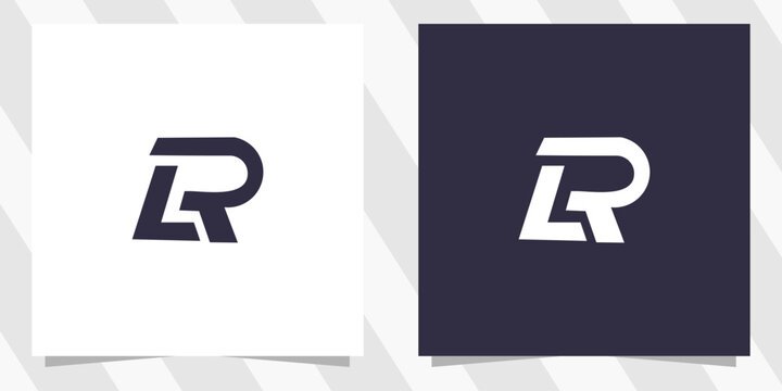 letter lr rl logo design vector