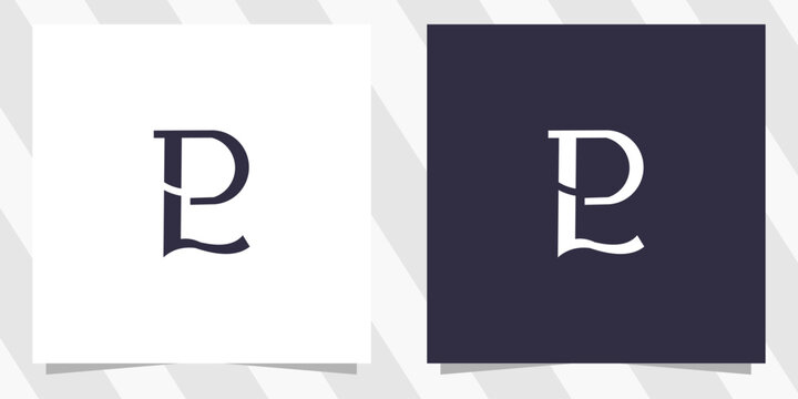 letter pl lp logo design vector