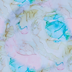 Purple Vector Ink Marble. Gold Ink Paint. Geode