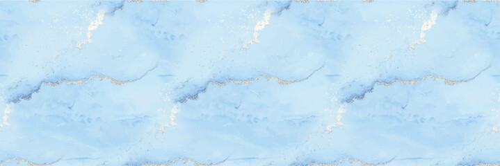 Gold Watercolor Marble. Foil Seamless Watercolor.