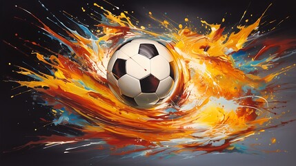 A football spinning, with a sense of energy and dynamism