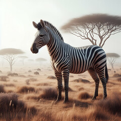 zebra in the savannah