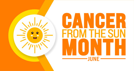 June is Cancer from the Sun Month background template. Holiday concept. use to background, banner, placard, card, and poster design template with text inscription and standard color. vector
