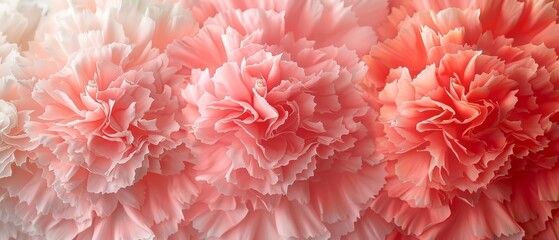 With Carnation Blooms wallpaper, ruffled petals in pink, red, and white depict blooms symbolizing love and admiration. Their enduring beauty is timeless and classic.