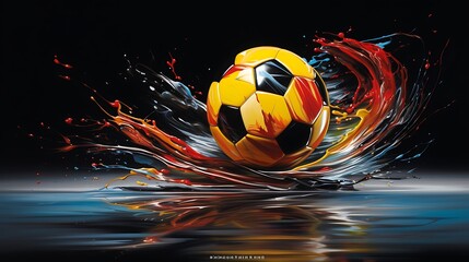 A football spinning, with a sense of speed and dynamism