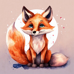 Cute Watercolour Fox