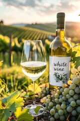 A glass of wine at a wine plantation. Selective focus.