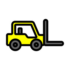 Forklift Line Filled Icon Design
