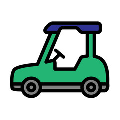 Gokart Line Filled Icon Design