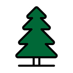 pine Line Filled Icon Design