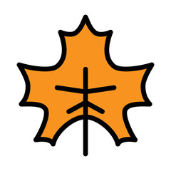 maple leaf Line Filled Icon Design
