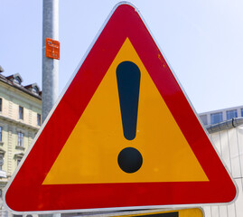 Traffic road construction street signs