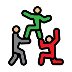 Team Building Line Filled Icon Design