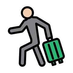 Solo Travel Line Filled Icon Design