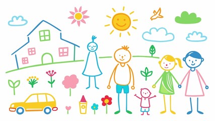 Nature's Beauty, Flowers Drawn in Chalk