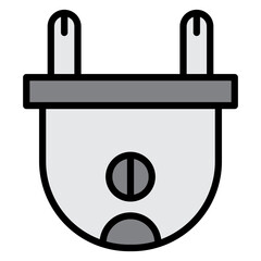 Plug Line Filled Icon Design 