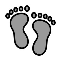  Foot Print Line Filled Icon Design