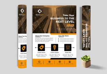 Business Flyer With Orange  Accents